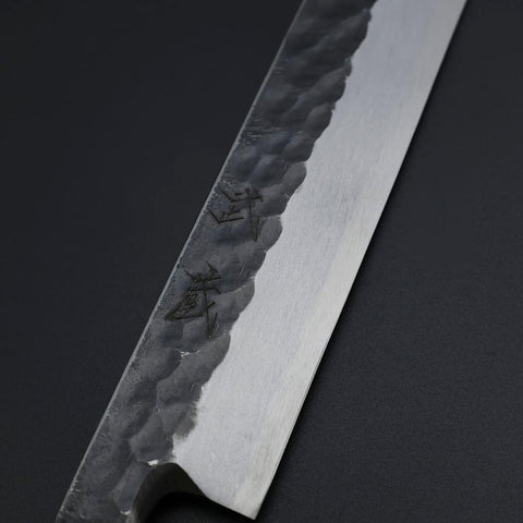Yanagiba Blue Steel #2 Tsuchime Kurouchi Buffalo Ebony Handle 260mm