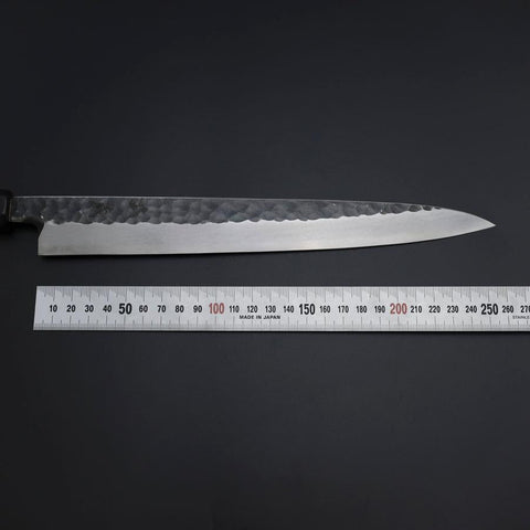 Yanagiba Blue Steel #2 Tsuchime Kurouchi Buffalo Ebony Handle 260mm