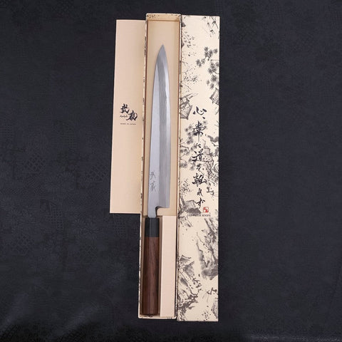 Yanagiba Blue Steel #2 Damascus Shitan Handle 270mm