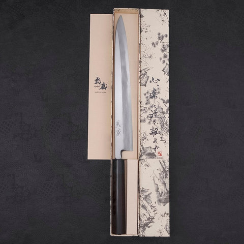 Yanagiba Blue Steel #2 Damascus Shitan Handle 300mm