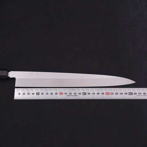 Yanagiba Blue Steel #2 Honyaki Buffalo Ebony Handle 270mm