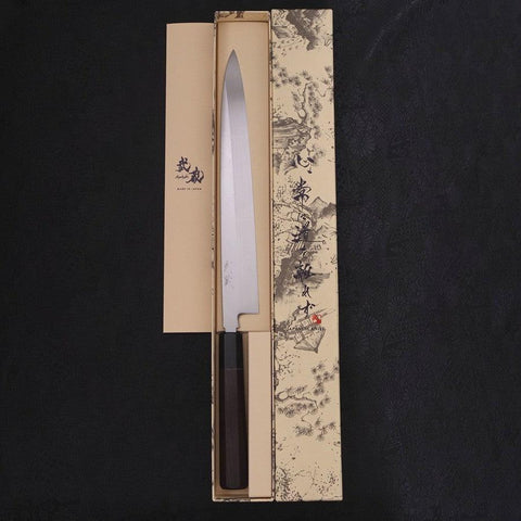 Yanagiba Blue Steel #2 Honyaki Buffalo Ebony Handle 270mm