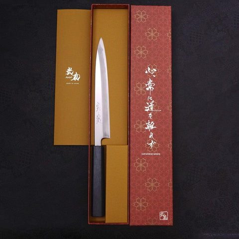 Yanagiba Blue Steel #2 Kasumi Dark-Blue Urushi Handle 210mm