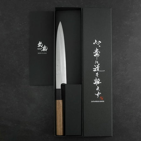 Yanagiba Blue Steel #2 Kasumi Walnut Handle 180mm