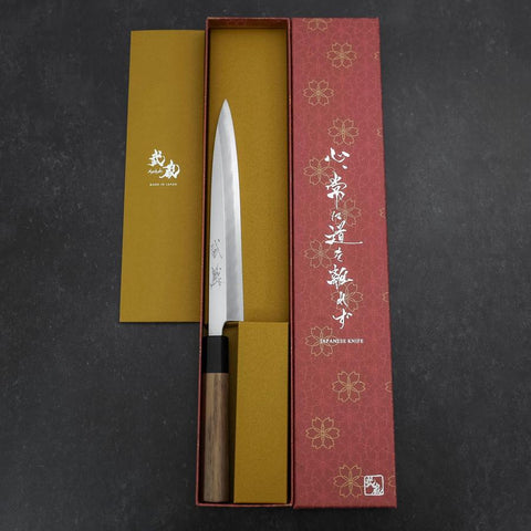Yanagiba Blue Steel #2 Kasumi Walnut Handle 200mm
