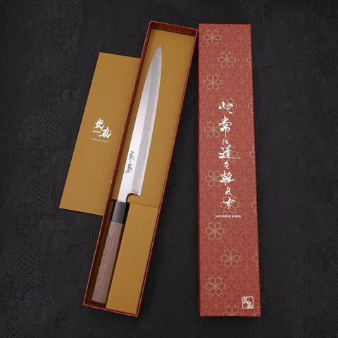Yanagiba Blue Steel #2 Kasumi Walnut Handle 240mm