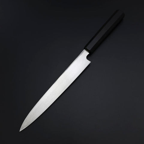 Yanagiba Blue Steel #2 Kurouchi Buffalo Ebony Handle 200mm