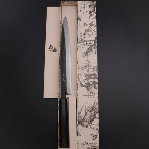 Yanagiba Blue Steel #2 Kurouchi Buffalo Ebony Handle 260mm