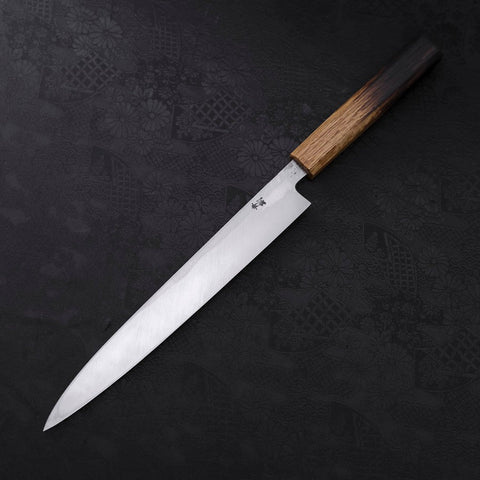 Yanagiba Blue Steel #2 Kurouchi Tsuchime Yaki Urushi Handle 240mm