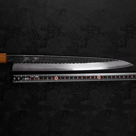 Yanagiba Blue Steel #2 Kurouchi Tsuchime Yaki Urushi Handle 300mm
