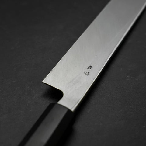 Yanagiba Blue Steel #2 Suminagashi Buffalo Ebony Handle 270mm