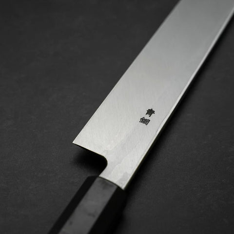 Yanagiba Blue Steel #2 Suminagashi Buffalo Ebony Handle 300mm