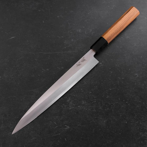 Yanagiba Left Hand AUS-10 Polished Buffalo Teak Handle 240mm