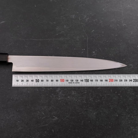 Yanagiba Left Hand AUS-10 Polished Buffalo Teak Handle 240mm