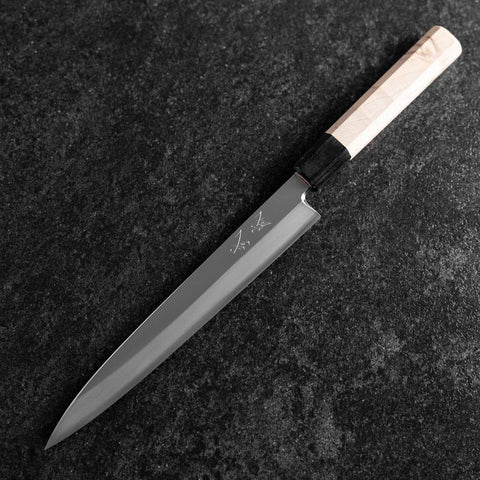 Yanagiba Izquierda Silver Steel #3 Kasumi Mango de Búfalo Magnolia  210mm