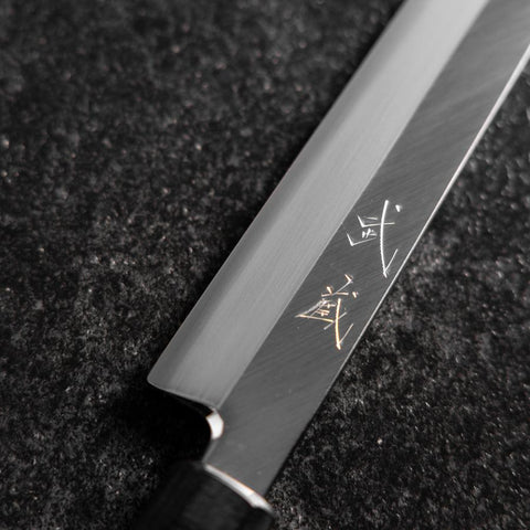 Yanagiba Izquierda Silver Steel #3 Kasumi Mango de Búfalo Magnolia  210mm