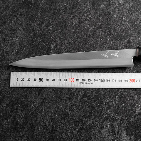 Yanagiba Izquierda Silver Steel #3 Kasumi Mango de Búfalo Magnolia  210mm