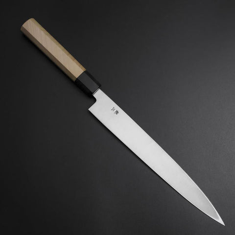 Yanagiba Left-Hand Silver Steel #3 Kasumi Buffalo Magnolia Handle 240mm