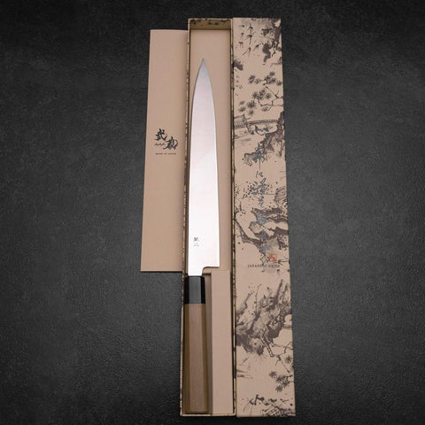 Yanagiba Left-Hand Silver Steel #3 Kasumi Buffalo Magnolia Handle 260mm