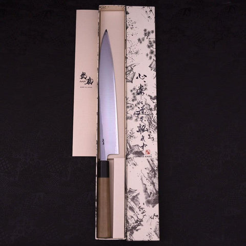 Yanagiba Left Hand White Steel #1 Buffalo Magnolia Handle 270mm (10.6”)