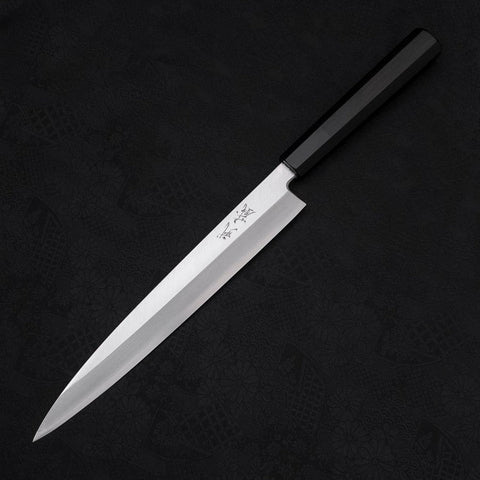 Yanagiba Left -Hand Silver Steel #3 Kasumi Buffalo Ebony Handle 240mm