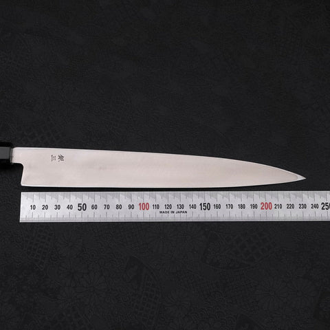 Yanagiba Left -Hand Silver Steel #3 Kasumi Buffalo Ebony Handle 240mm