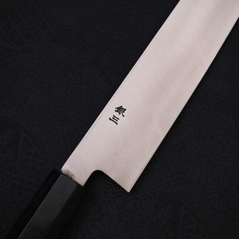 Yanagiba Left -Hand Silver Steel #3 Kasumi Buffalo Ebony Handle 300mm