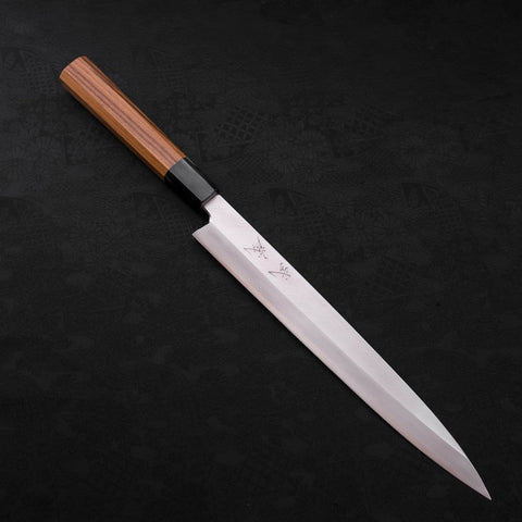 Yanagiba Silver Steel #3 Hon-Kasumi Buffalo Teak Handle 270mm