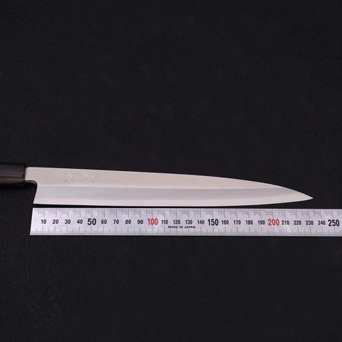 Yanagiba Silver Steel #3 Kasumi Buffalo Ebony Handle 240mm