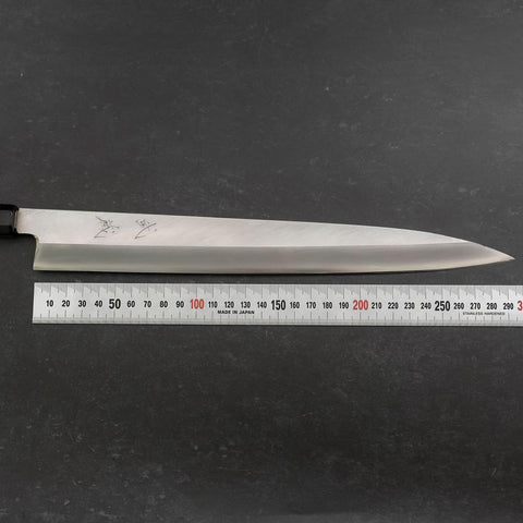 Yanagiba Silver Steel #3 Kasumi Buffalo Ebony Handle 300mm