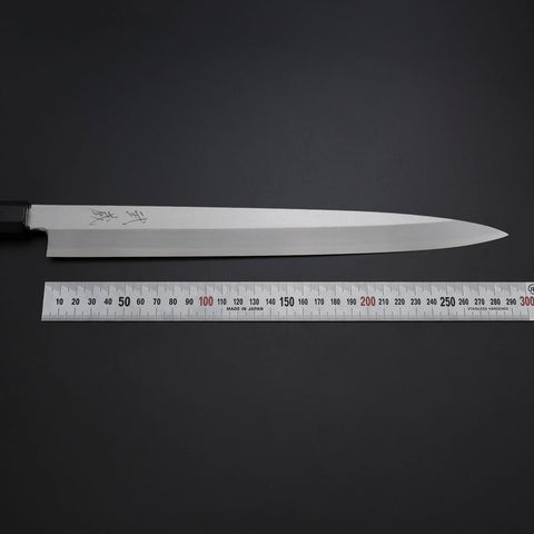 Yanagiba Silver Steel #3 Kasumi Buffalo Ebony Handle 300mm