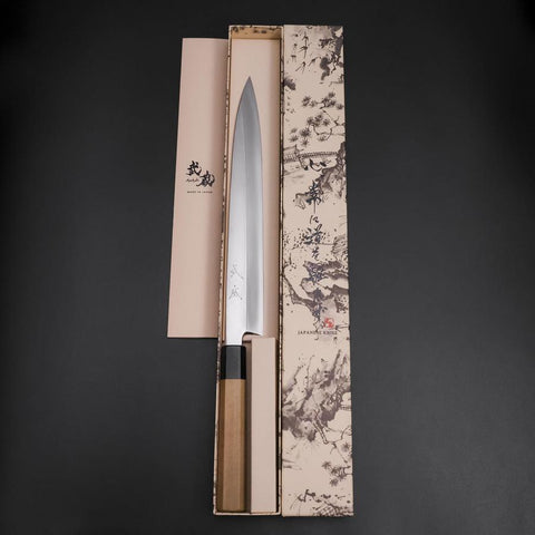 Yanagiba Silver Steel #3 Kasumi Buffalo Magnolia Handle 270mm