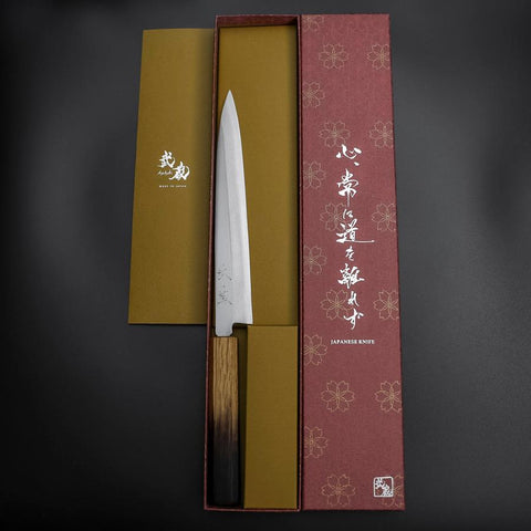 Yanagiba Silver Steel #3 Kasumi Yaki Urushi Handle 205mm