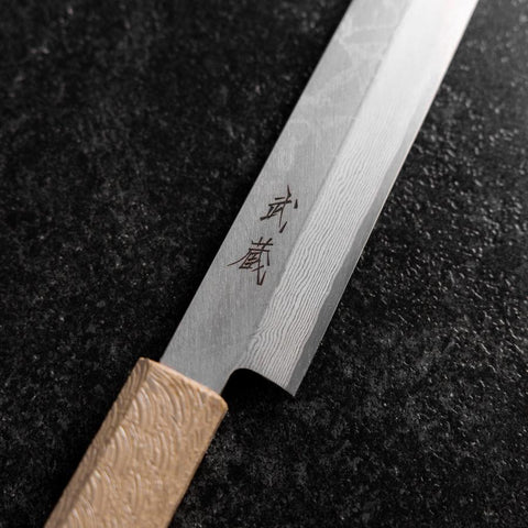 Yanagiba VG-10 Damascus White Urushi Handle 210mm