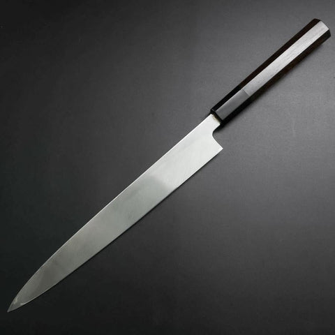 Yanagiba White Steel #2 Kasumi Silver Dragon Buffalo Ebony Handle 240mm
